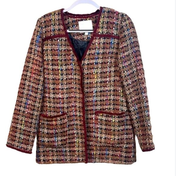 Ett:TWA Anthropologie Harlequin Tweed Blazer size S - Picture 1 of 15